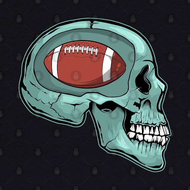 American Football Player Skull for Fantasy Football Fans by Acroxth